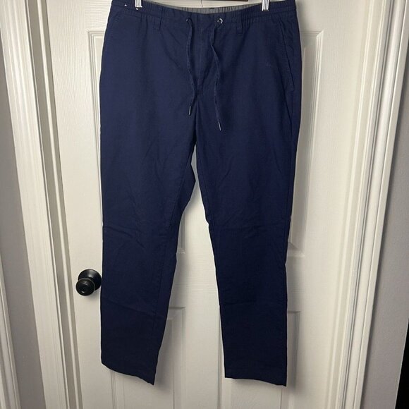 Crosby & Howard Navy Blue Drawstring Pocketed Casual Pants Mens Size 36 X 32 - Picture 2 of 8